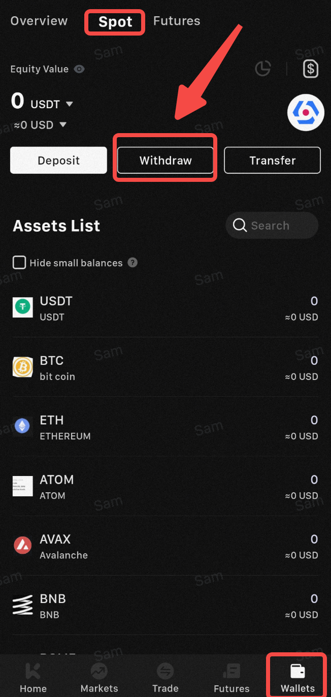 آموزش برداشت از صرافی KCEX