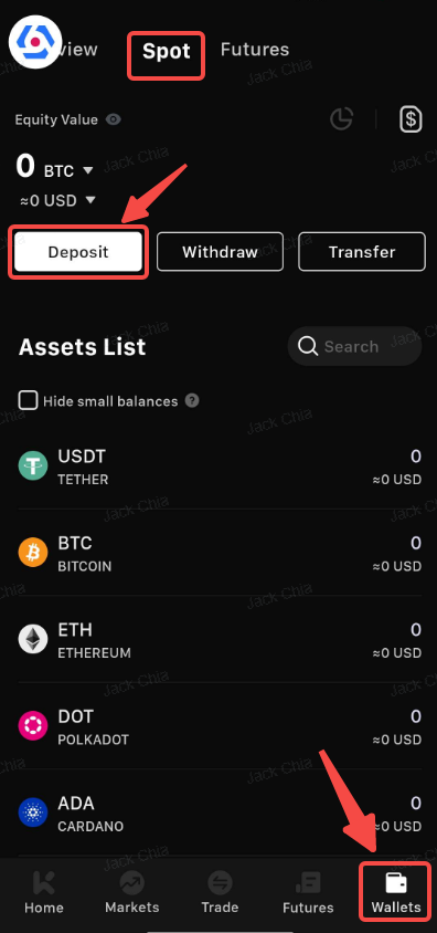 واریز ارز به صرافی کی سی ایکس